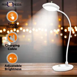 daily needs shop Rechargeable LED Desk Study Table Lamp Touch Control With USB Charging Cable Study Lamp image 2