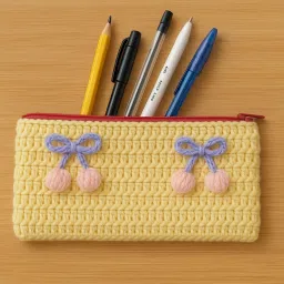 Crochet Handmade Pencil Case Rectangular Shaped Color Pencils-image-39