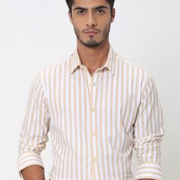 mufti Men Slim Fit Striped Spread Collar Casual Shirt-picture-22