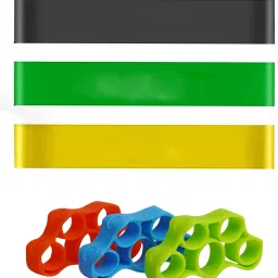 COMBO 3 Level Finger Stretcher,Exerciser-Loop band set of 3 For Exercise Fitness Accessory Kit Kit-image-61