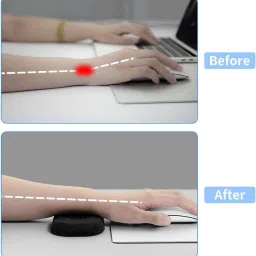 Bwogue Memory Foam Mouse Wrist Rest Pad, Mouse Pad with Wrist Rest, Mouse Pad Memory Foam, PU Leather Mouse Wrist Rest image 2