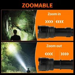 docoss Metal C20 Led Torch 6-8Hrs Work time,High Power Long Distance Rechargeable Torch Torch image 2