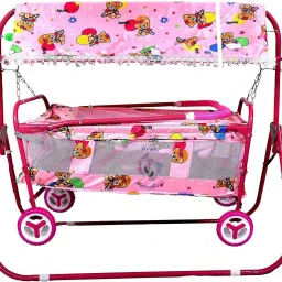 Crib Cradle And Stroller Eva Wheel Pink-5