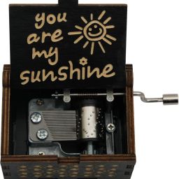 Wooden Vintage Hand Cranked Music Box – You Are My Sunshine Gift for best friend-19