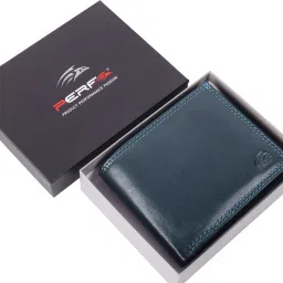 Men Blue Genuine Leather Wallet-image-39