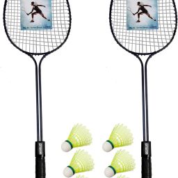 SHAM SONS 2PC OF DOUBLE SHAFT RACKET WITH 3PC PLASTIC SHUTTLE COCK Badminton Kit-image-62
