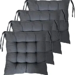 Microfibre Solid Chair Pad Pack of 4-picture-5