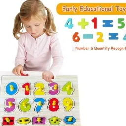 popplop Learning Wooden Counting Number Puzzles Board with Mathematical Signs Shape Toys image 2
