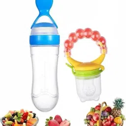 Combo of 2 Fruit Feeder with Rattle & Spoon with Bottle Feeder Feeder-45