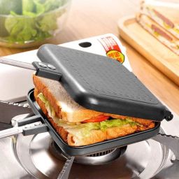 rectitude Stovetop Non-Stick Sandwich Toaster with Square Design for Quick Breakfast Toast image 5