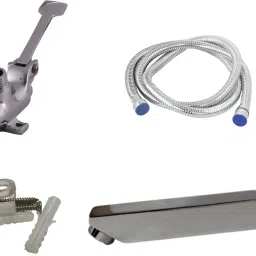 Set of Brass foot operated tap, Wall Mount Spout tap handsfree function Foot Pedal Flush-image-36