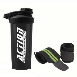 GYM Protein Shaker Bottle With Wrist Support Band For Gym Workout & Exercise Fitness Accessory Kit Kit-image-49