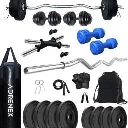 30 kg PVC COMBO 3 with Unfilled Punching Bag & PVC Dumbbells Home Gym Combo-4
