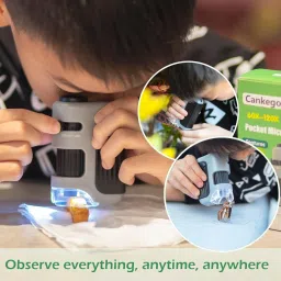 cason Pocket Microscope 60X-120X,LED Lighted Mini Microscope for Kids, Laboratory Use image 2