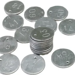 Aluminium Number Tokens Chips Coins with Hole for bank, 1-50, Round-image-51