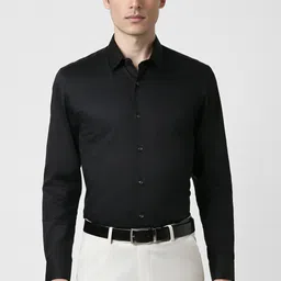 peter england Men Slim Fit Solid Spread Collar Formal Shirt-picture-23