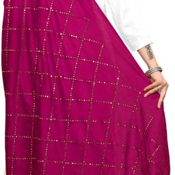 Pure Cotton Embroidered Pink Women Dupatta-image-102