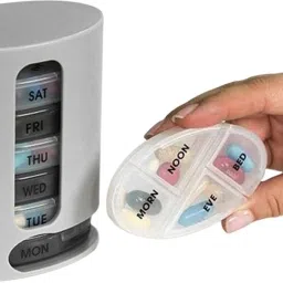 7 Days Pill Organizer 7 Portable Tray Pill Box with 4 Compartments Organize Medicine and Vitamins for Each day Storage Box Pill Box-17