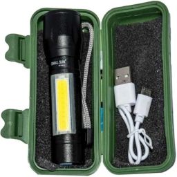 Mini Rechargeable Pocket Light Zoom COB USB Charging Led Water Proof TorchA 1 hrs Torch Emergency Light-image-68