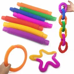 6 PCS Pop Tube Toy Creative Bendable Fidget Tube Toy Tube Sensory Toy Pipe Toy-12