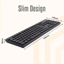 ZEBRONICS ZEB-K24 slim design, retractable stand, 1.3 meter textured cable, Chiclet keys Wired USB Standard Desktop Keyboard Compatible with Desktop, Laptop, Mac Easy to Use,Plug and Play,Quick, Comfy Durable body image 3