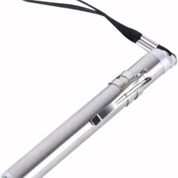 Switch Control Moon Light Pocket Laser Torch with CREE Led Torch, PEN SHAPE (Silver : Rechargeable) Torch-25