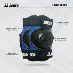 jj jonex Protective Set of 4 in 1 and Cycling Skating Guard Combo (Blue/Black FOR AGE 8-11/Size Medium) (MYC) Skating Kit image 2