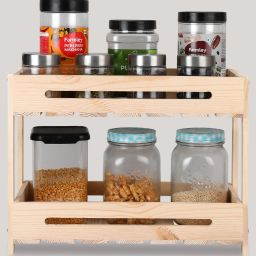Utensil Kitchen Rack Wooden Kitchen Storage Rack for kitchen items Wood-image-95