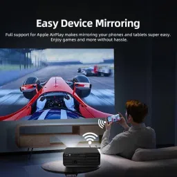 JVDN 1080P Projector with Netflix, YouTube, Prime Video | Android 9.0 | (1000 lm) Portable Projector image 4