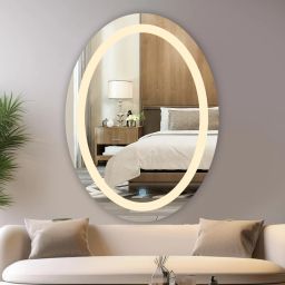 Edge Light LED Mirror with 3Lights Color Tone and Touch Sensor Bathroom Mirror-47