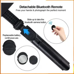ANY KART XT-02 Selfie Stick Extendable Selfie Stick with Tripod Stand with extra cell Tripod Kit, Monopod, Tripod, Tripod Bracket image 2