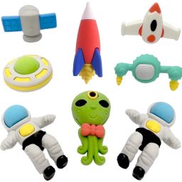 Cutest Global Astronaut Outer Space Erasers - Set of 2 - Total 8 Erasers Non-Toxic Eraser-22