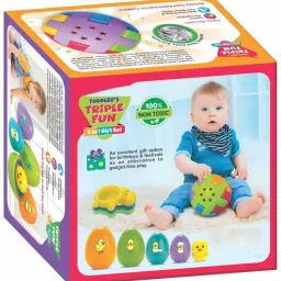 Tripple Fun - 3 in 1 Gift Set with Bath Toys, Rattling Ball and Nesting Eggs-18