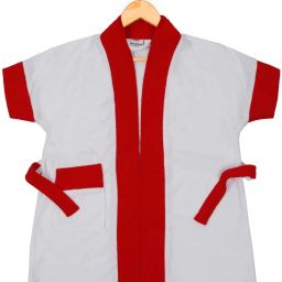 White & Red Medium Bath Robe-picture-1