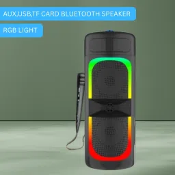 Clairbell Bluetooth (PORTABLE WIRELESS PARTY SPEAKER) With Karaoke Mic and RGB LightsE431 40 W Bluetooth Tower Speaker-image-42