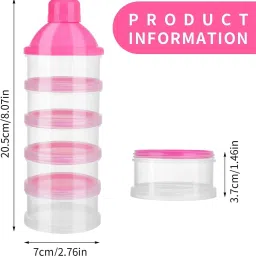 mokiga Stackable Baby Milk Powder Dispenser, 5-Layer BPA-Free Formula Storage Container - PLASTIC image 2