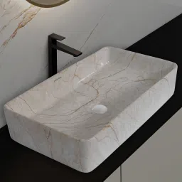 Ceramic Basin for Bathroom/Tabletop Basin/Washbasin Hand Wash -Marble Finish (APS-SLATE-NS-442) Table Top Basin-image-15