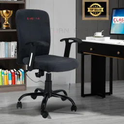 Rainbow velvet Mid back work from home chair with Metal base & 2 Years warranty Leatherette Office Adjustable Arm Chair-image-34