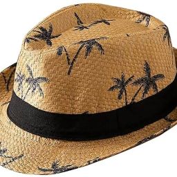 Adorazone Cotton Printed Fedora Short Brim Straw Hat | Compatible Travel Beach Hat-image-49