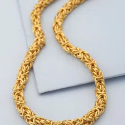 Golden Chain For Boys Necklace Chains For Men Girls Stylish & Fancy King Design Gold-plated Plated Brass Chain-13