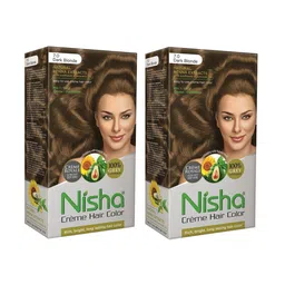 Nisha Unisex Pack of 2 Creme Hair Color 150gm each- Dark Blonde-25