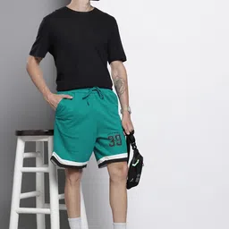 The Indian Garage Co Men Varsity Print Loose Fit Shorts-picture-46