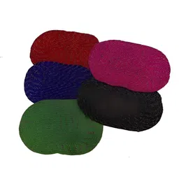 Supreme Home Collective Red & Blue 5 Pcs Cotton Anti Skid Doormats-16