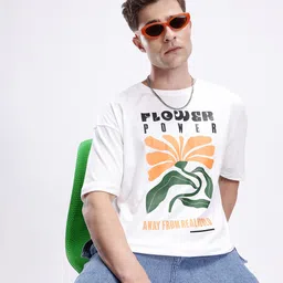Kook N Keech Men Printed Drop-Shoulder Sleeves Oversized Pure Cotton T-shirt-picture-46