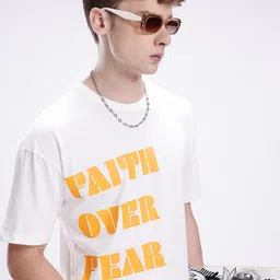 Kook N Keech Men Printed Drop-Shoulder Sleeves Oversized Pure Cotton T-shirt-image-83