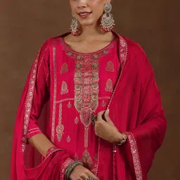 Libas Women Ethnic Motifs Regular Gotta Patti Kurta with Trousers & With Dupatta-51