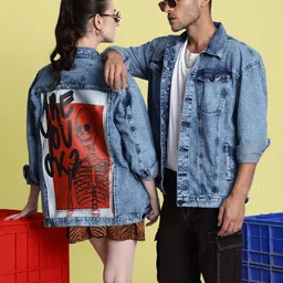 Bene KleedMen Mood Switch Oversized Denim Jacket with 1 Detachable Back Patch-picture-10