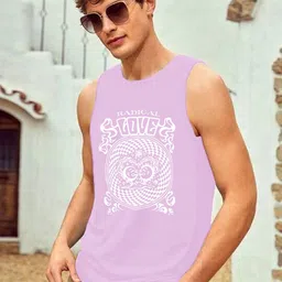 CHKOKKO Round Neck Sleeveless Graphic Printed Regular Fit Cotton Tank Top-image-94