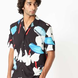 RARE RABBIT Men Croft Abstract Printed Slim Fit Opaque Cotton Shirt-picture-22