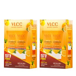 VLCC Set of 4 Anti-Tan Sunscreen Lotions with SPF 25PA+ & Lemon - 150ml Each-45